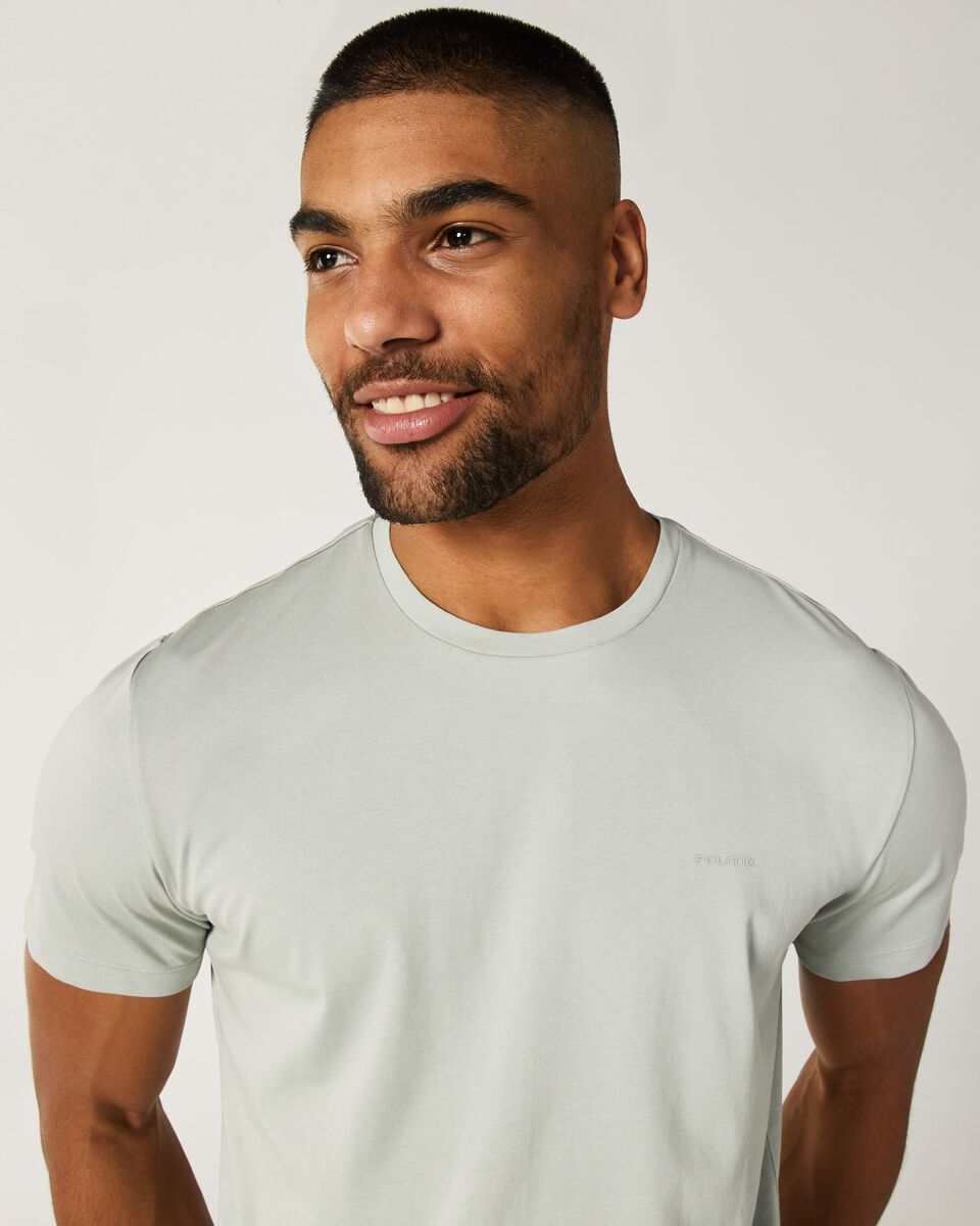Mens Light Green Cotton T-Shirt